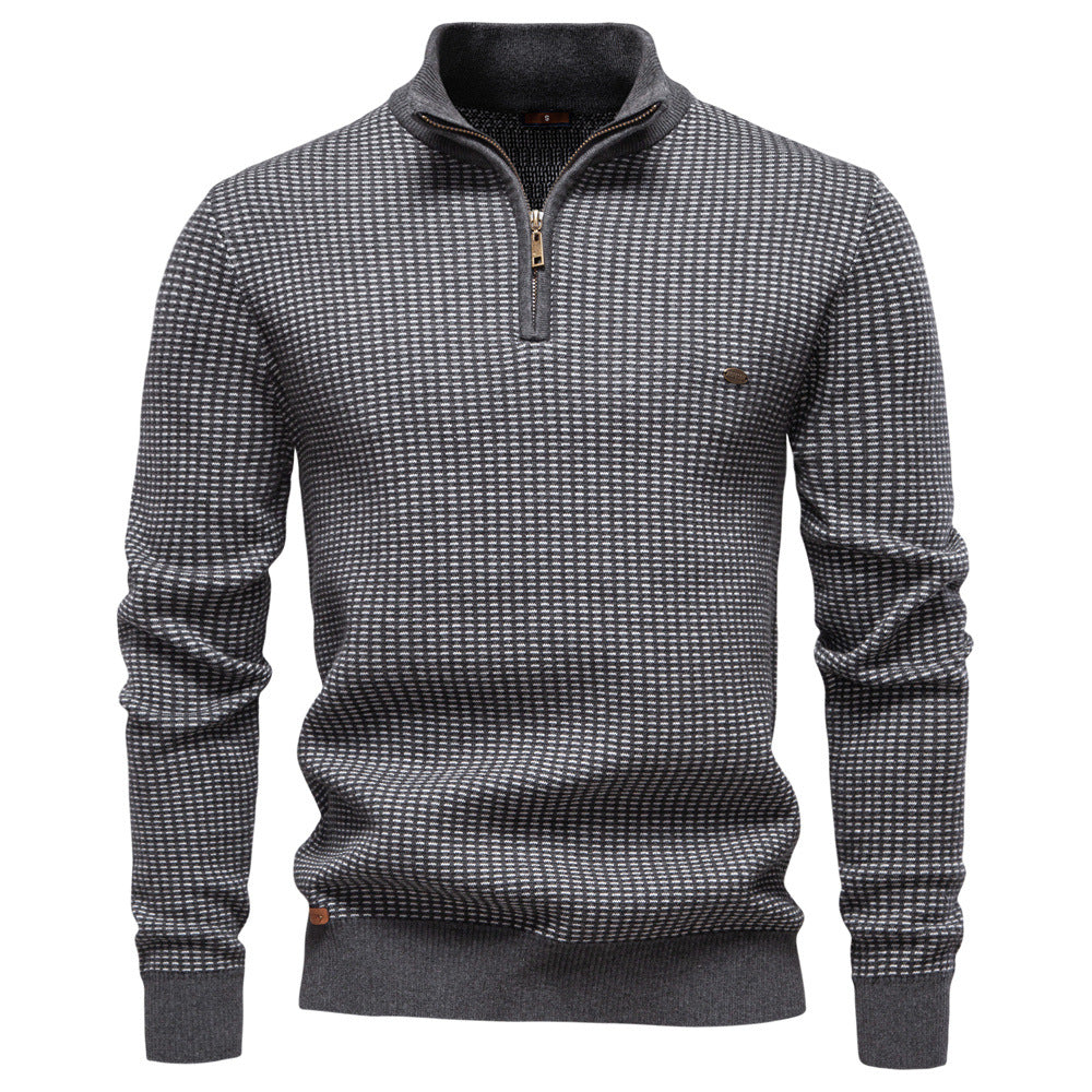 Herren Strickpullover Modern mit Zipper und Struktur