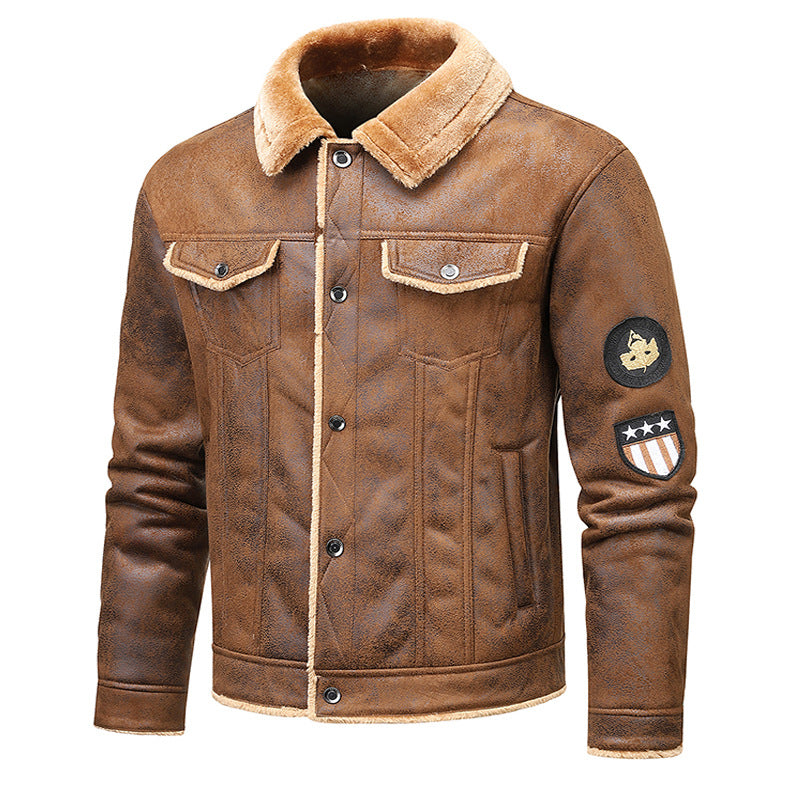 Herren Winterjacke Steppjacke Modern mit Applikationen - BerlinGlamour