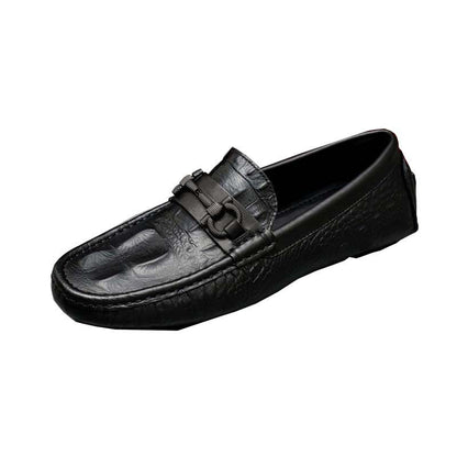 Damen Mokassins mit Ketten-Detail Elegant Schwarz