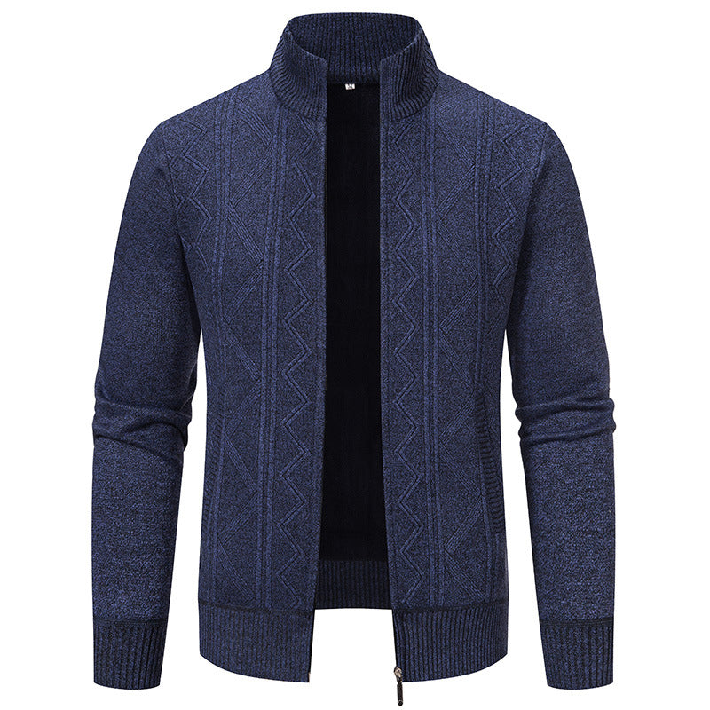 Herren Strickjacke Modern Reißverschluss Muster Pullover