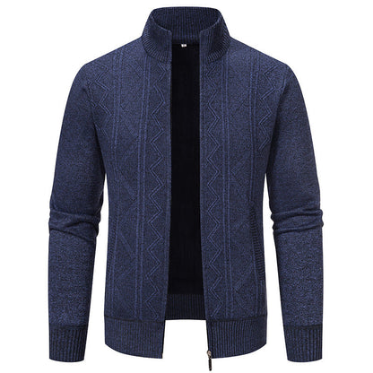 Herren Strickjacke Modern Reißverschluss Muster Pullover