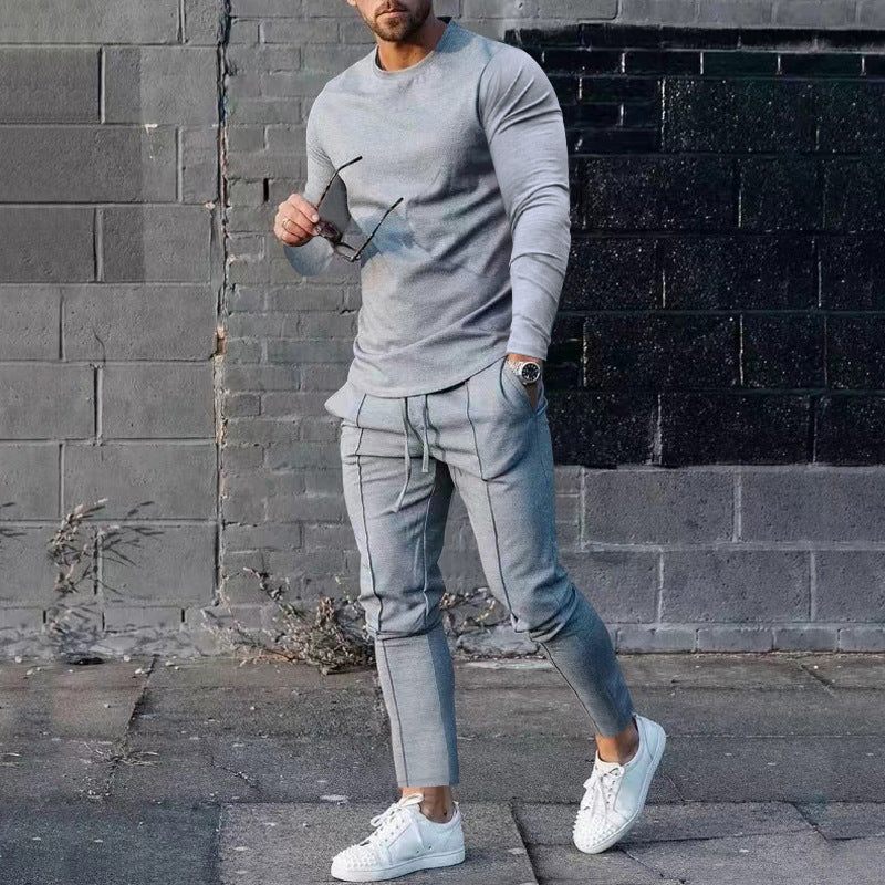 Herren Sportset Langarmshirt und Chino Jogginghose