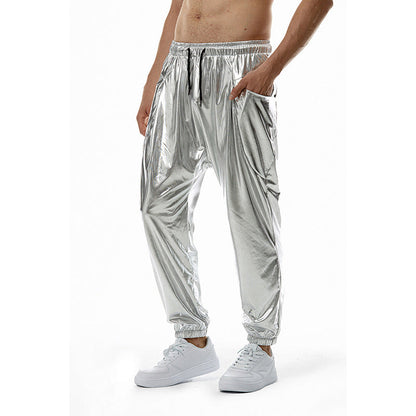 Herren Jogginghose Sportlich Glänzend High-Tech