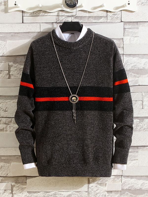 Modischer Herren Pullover Streifen Design Hochwertig