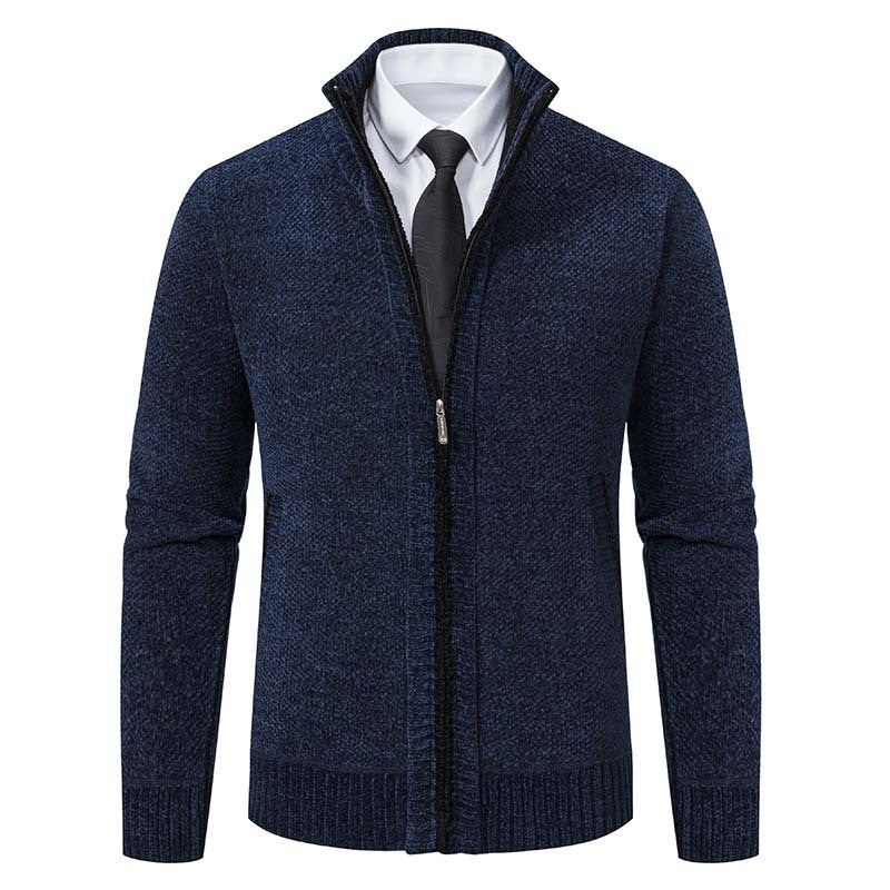 Herren Strickjacke Modern Elegante Reißverschluss Kragen - BerlinGlamour