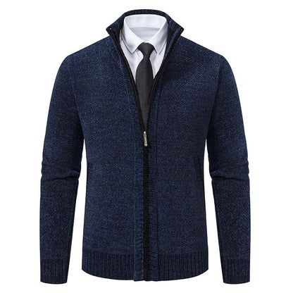 Herren Strickjacke Modern Elegante Reißverschluss Kragen - BerlinGlamour