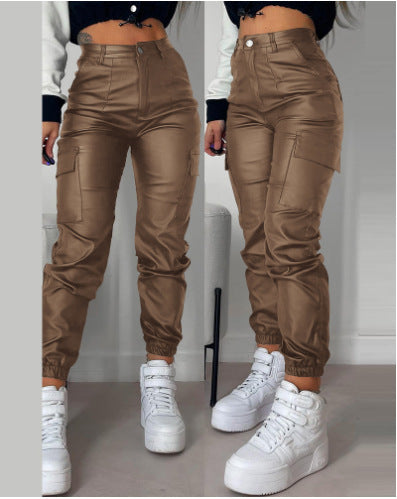Damen Cargo-Hose Bequem Elastisch Taschen