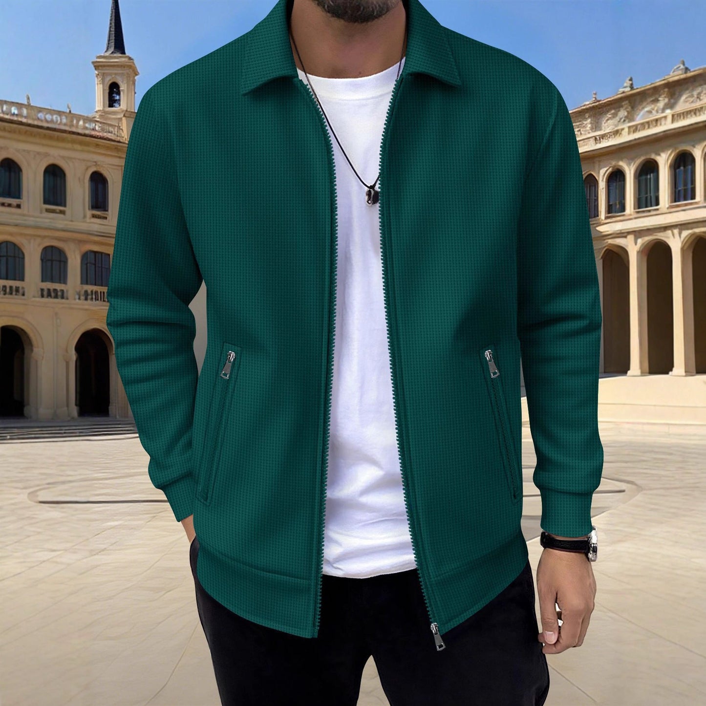 Herren Sportliche Steppjacke mit seitlichen Reißverschlusstaschen BerlinGlamour.