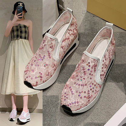 Damen Sneaker Spitze Elegant Bequem Schuhe - BerlinGlamour