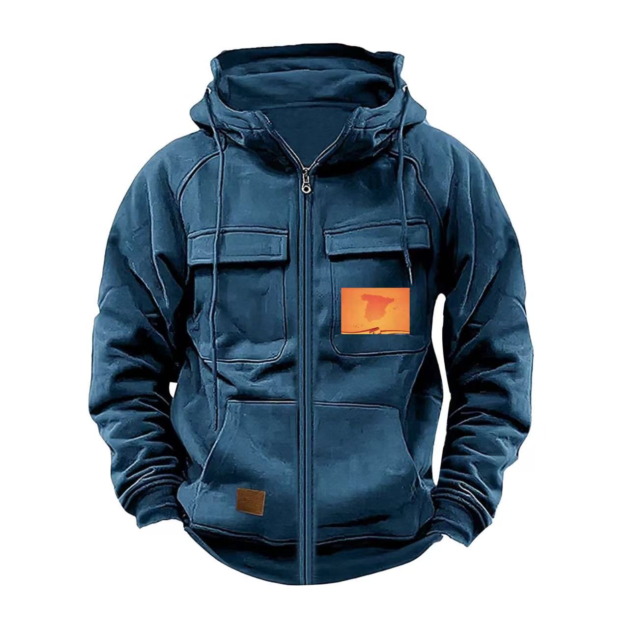 Herren Kapuzenjacke Multifunktionsjacke Praktisch Mit Taschen