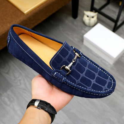 Damen Mokassin Wildleder Schuhe mit Ketten Detail Modern