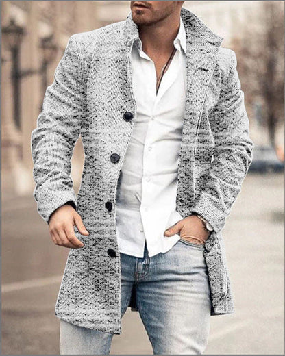 Herren Wollmantel Karo Modern Tailliert