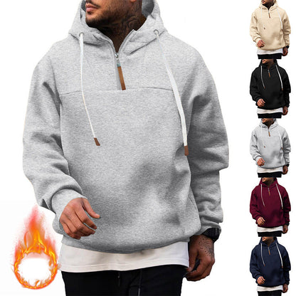 Herren Kapuzenpullover Lässig mit Reißverschluss und Struktur - BerlinGlamour