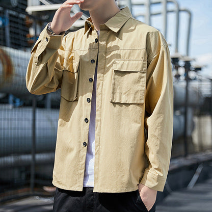 Herren Hemdjacke Modern mit Taschen Praktisch