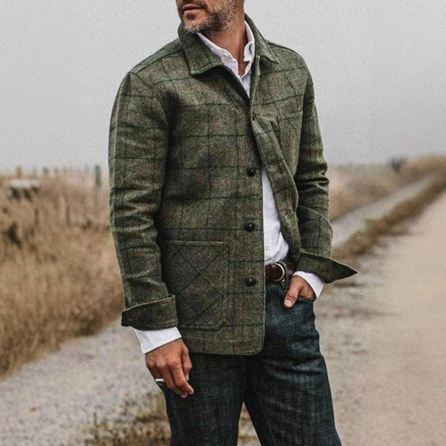 Herren Wolljacke Elegante Karo Zeitlos Modern - BerlinGlamour