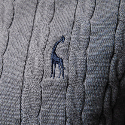 Herren Strickpullover Zopfmuster Rundhals Modern