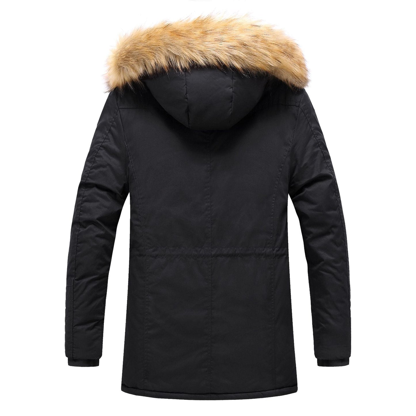 Herren Winterparka Abnehmbarer Kunstfellkragen Warm