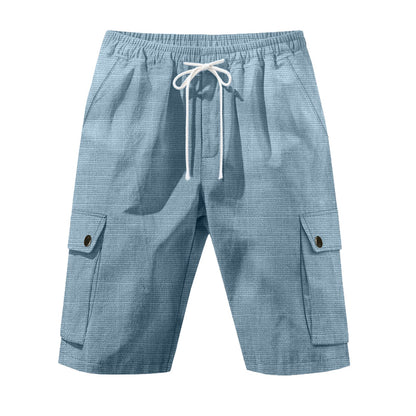 Herren Cargo Shorts Bequem Mit Kordelzug und Seitentaschen