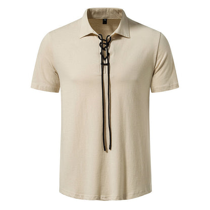 Herren Polo-Shirt Schnürdesign Modern Berlin Style