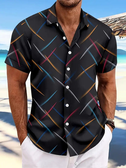 Herren Kurzarm-Hemd Grafik-Print Modern Berlin-Style - BerlinGlamour