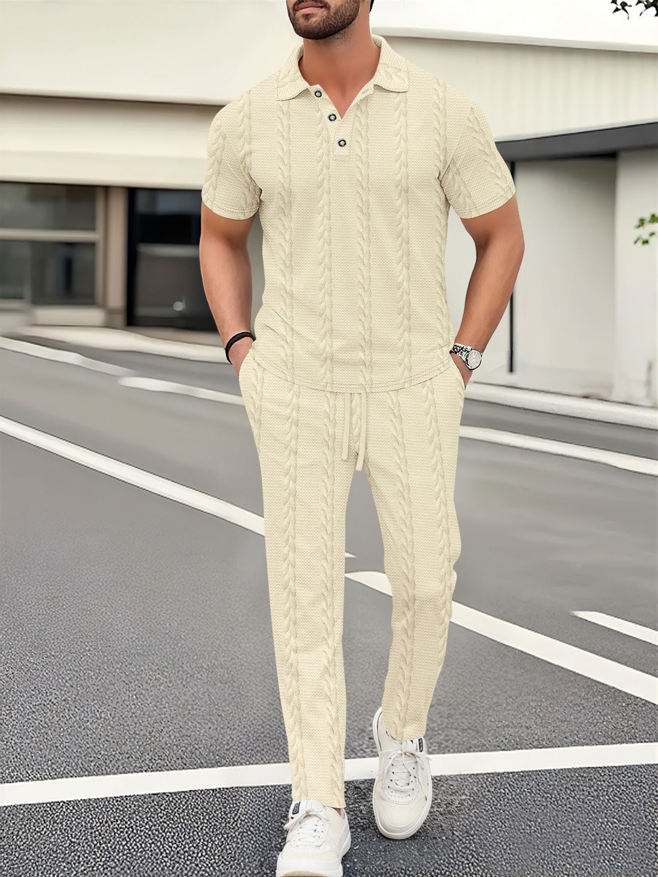 Herren Freizeitanzug Bequem Jogginghose Sportlich Modern
