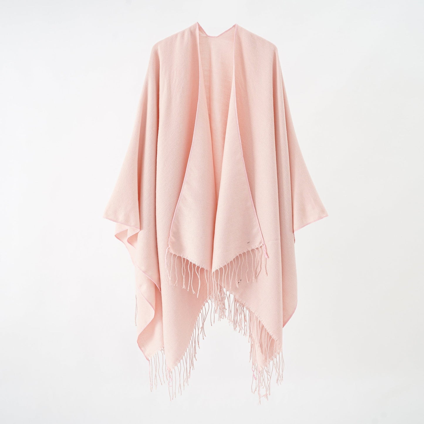 Damen Poncho Weich Fransen Luxus Modern