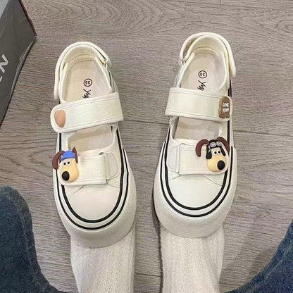 Damen Sneaker Sportlich Bequem Klettverschluss Weißen