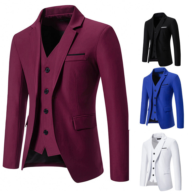 Herren elegant ausgestattetes Anzugset mit Blazer, Weste und Hose BerlinGlamour.