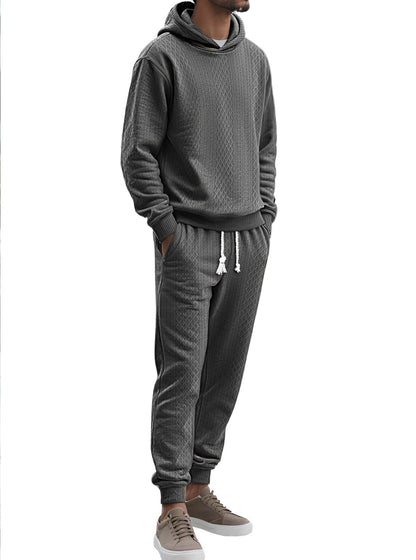 Herren Hoodie Anzug Bequem Elegant Waffelstruktur