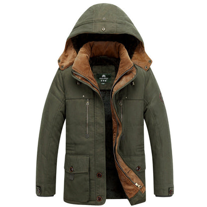 Herren Winterjacke Warm Wasserabweisend Schwarz