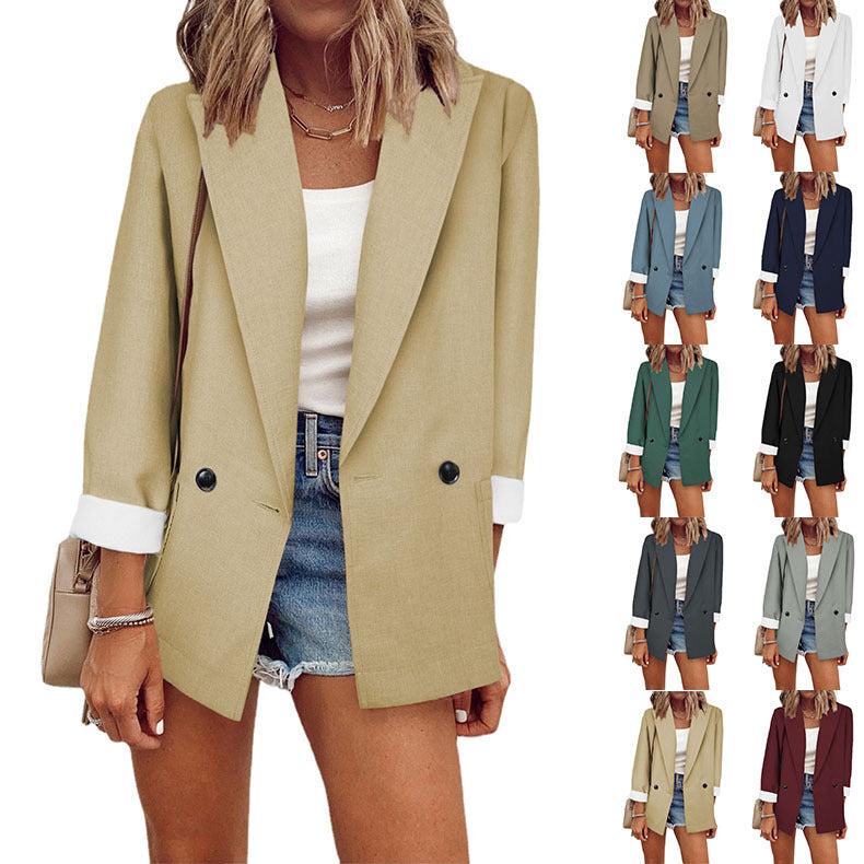 Damen Blazer Oversized Elegant Schlicht Modern - BerlinGlamour