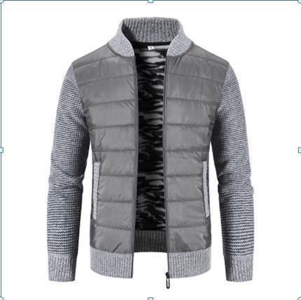 Herren Jacke Modern mit Strickärmeln Stehkragen