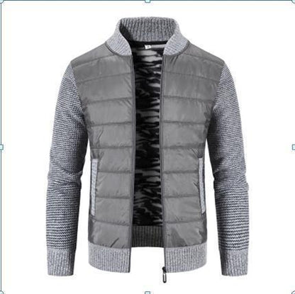 Herren Jacke Modern mit Strickärmeln Stehkragen