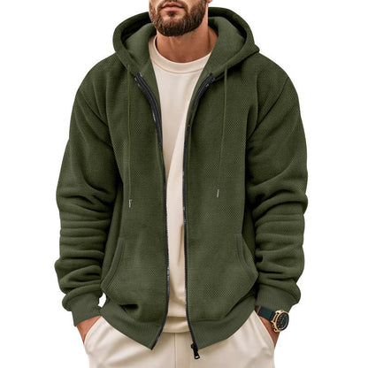 Herren Fleece Hoodie Warm mit Taschen Trendig