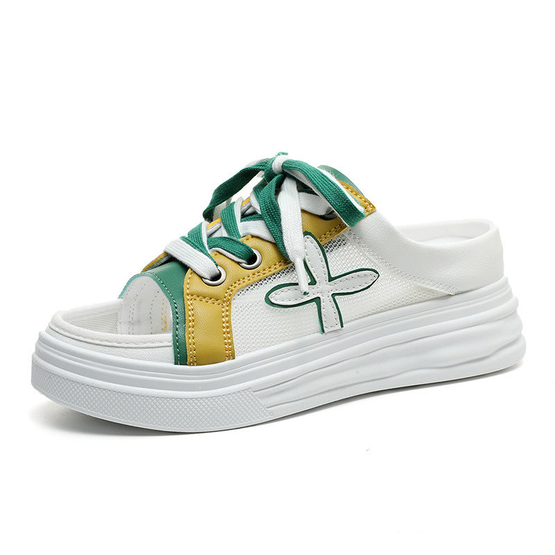 Damen Sneaker Sommer Offene Zehen Bequem Weiße Sneaker