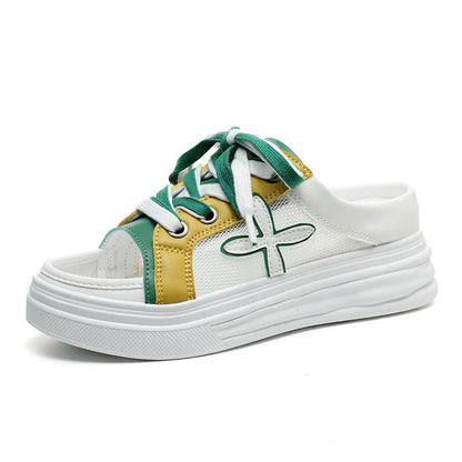 Damen Sneaker Sommer Offene Zehen Bequem Weiße Sneaker
