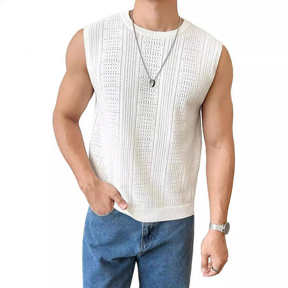Herren Stricktop Lässig Mit Lochmuster Modern - BerlinGlamour