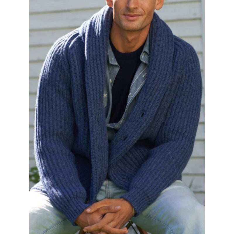 Herren Strickcardigan Übergröße Revers Modern