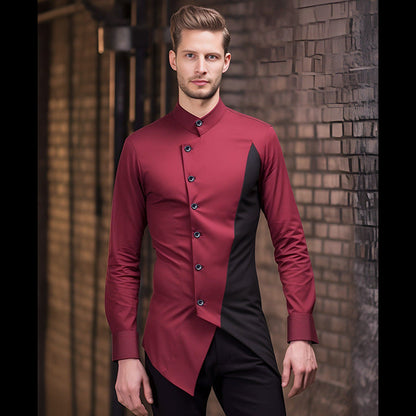 Herren Businesshemd Modern Asymmetrisch Berlin Stil - BerlinGlamour