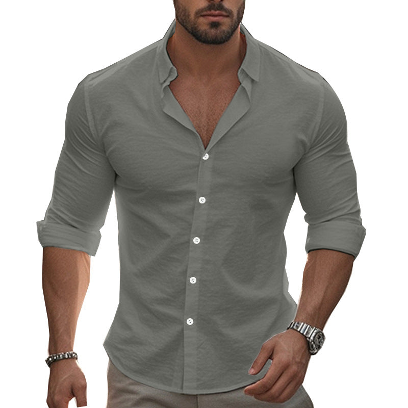 Herren Hemd Elegantes Langarmhemd Modern Knopfleiste - BerlinGlamour