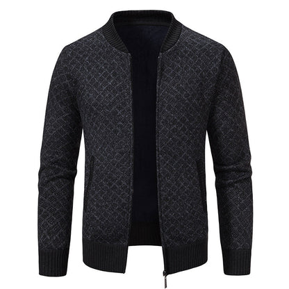 Herren Strickjacke Modern Asymmetrisch Reißverschluss