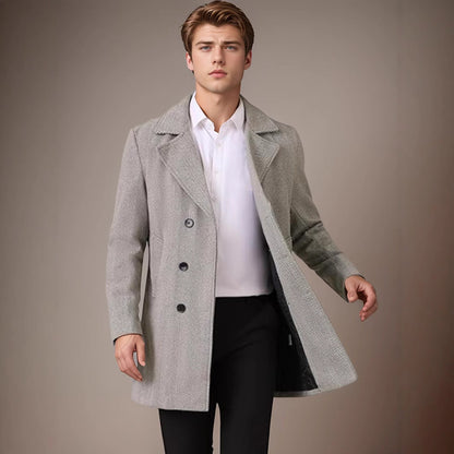 Herren Mantel Elegant Wende-Design Doppelter Knopfleiste