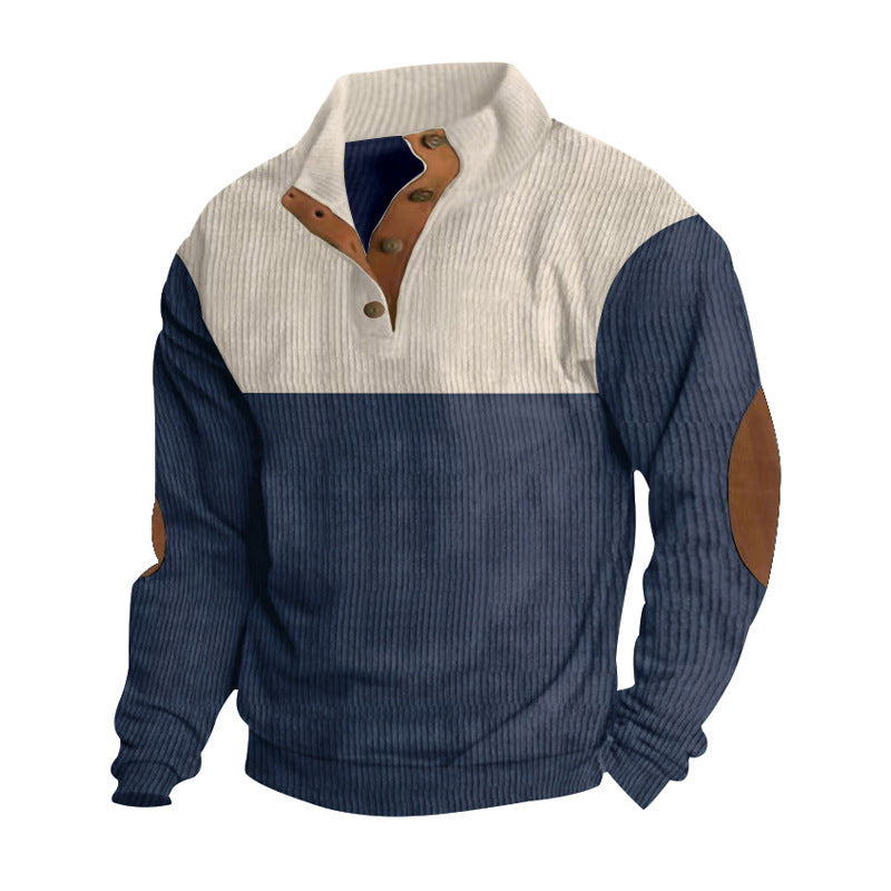 Herren Pullover Stehkragen Modern mit Knöpfen Elegant