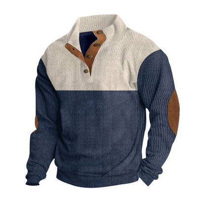 Herren Pullover Stehkragen Modern mit Knöpfen Elegant