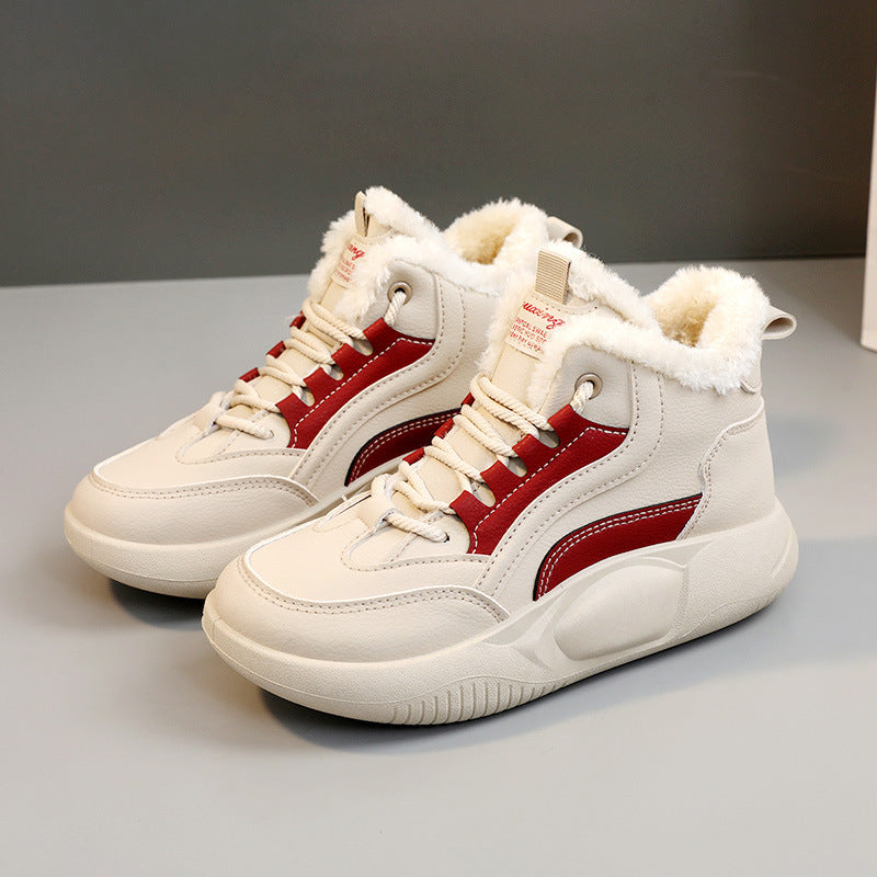 Damen Sneaker Warm High-Top Flauschig Rutschfest