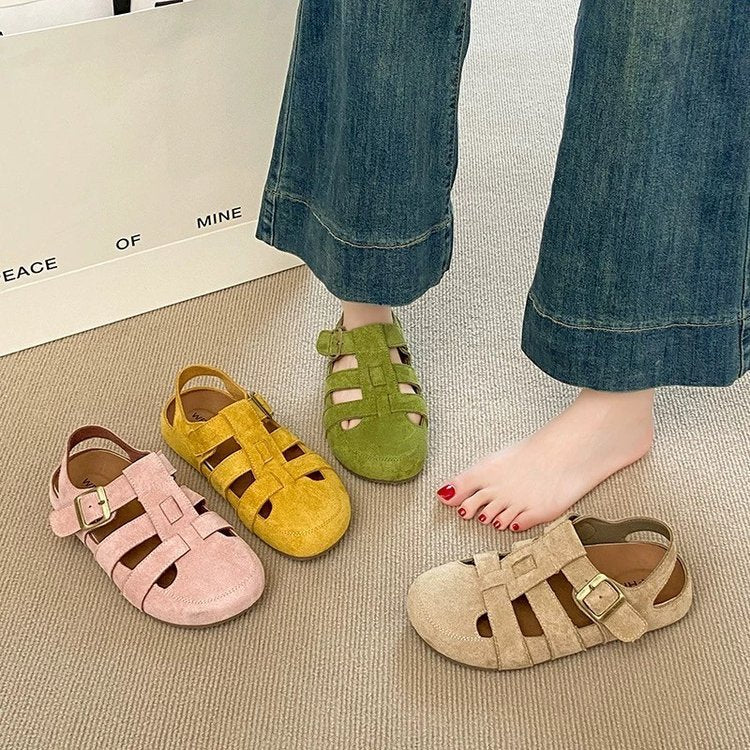 Damen Sandalen Bequem Verstellbar Weich