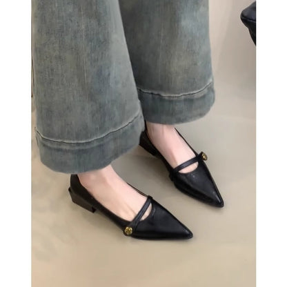 Elegante Damen Slingback Schuhe mit Riemen Gold Dekor - BerlinGlamour