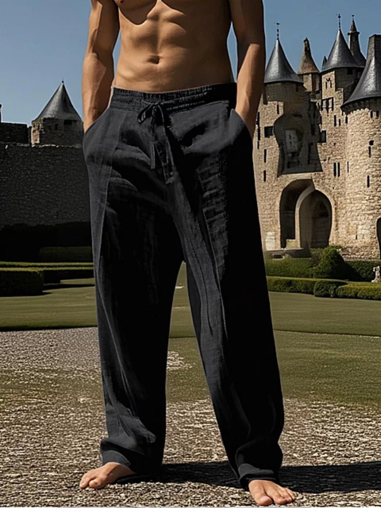 Leichte Herren Sommerhose Linen Beige