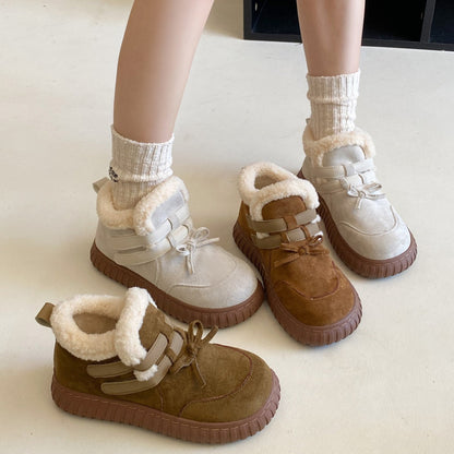 Damen Winterboots Bequem Rutschfest mit Weichem Kunstfell