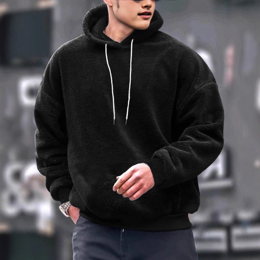 Herren Fleece Hoodie Sportlich Verstellbar Kuschelig Grey - BerlinGlamour